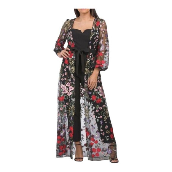 NWT Julia Jordan 2-Piece Embroidered Floral Overlay Jacket & Jumpsuit Wo… - Picture 1 of 15